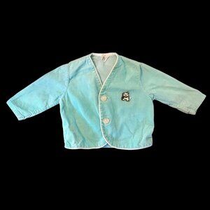 Vintage Windsor Togs Blue & White Puppy Patch Corduroy Blazer